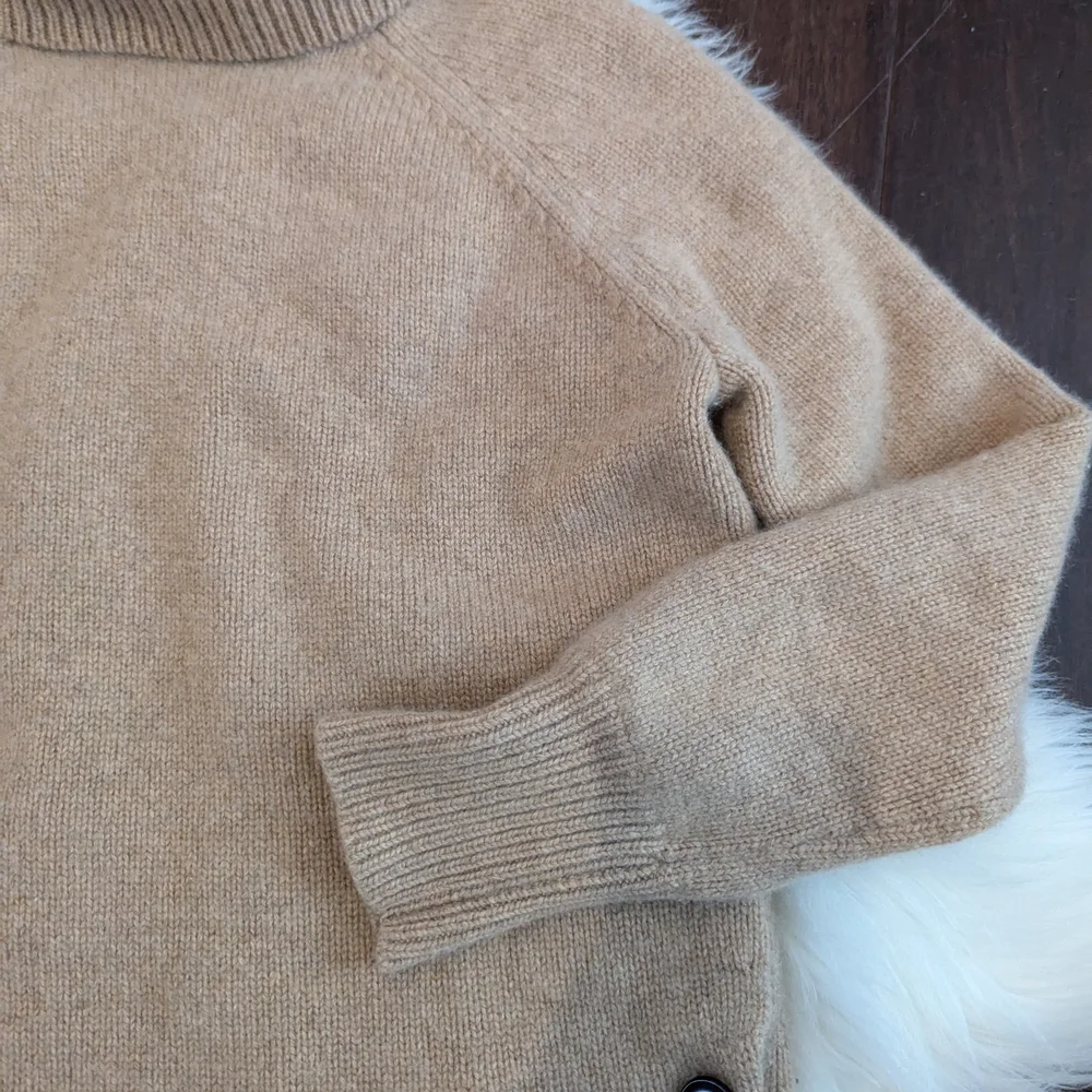 Garnet Hill Tan Turtleneck Sweater - Picture 3 of 7